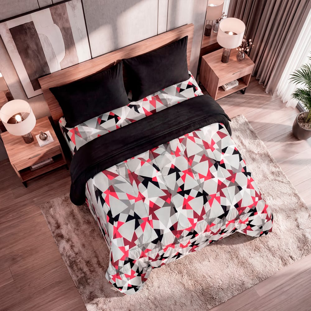 Edredon Ultrasoft Con Sabana Kiev Rojo