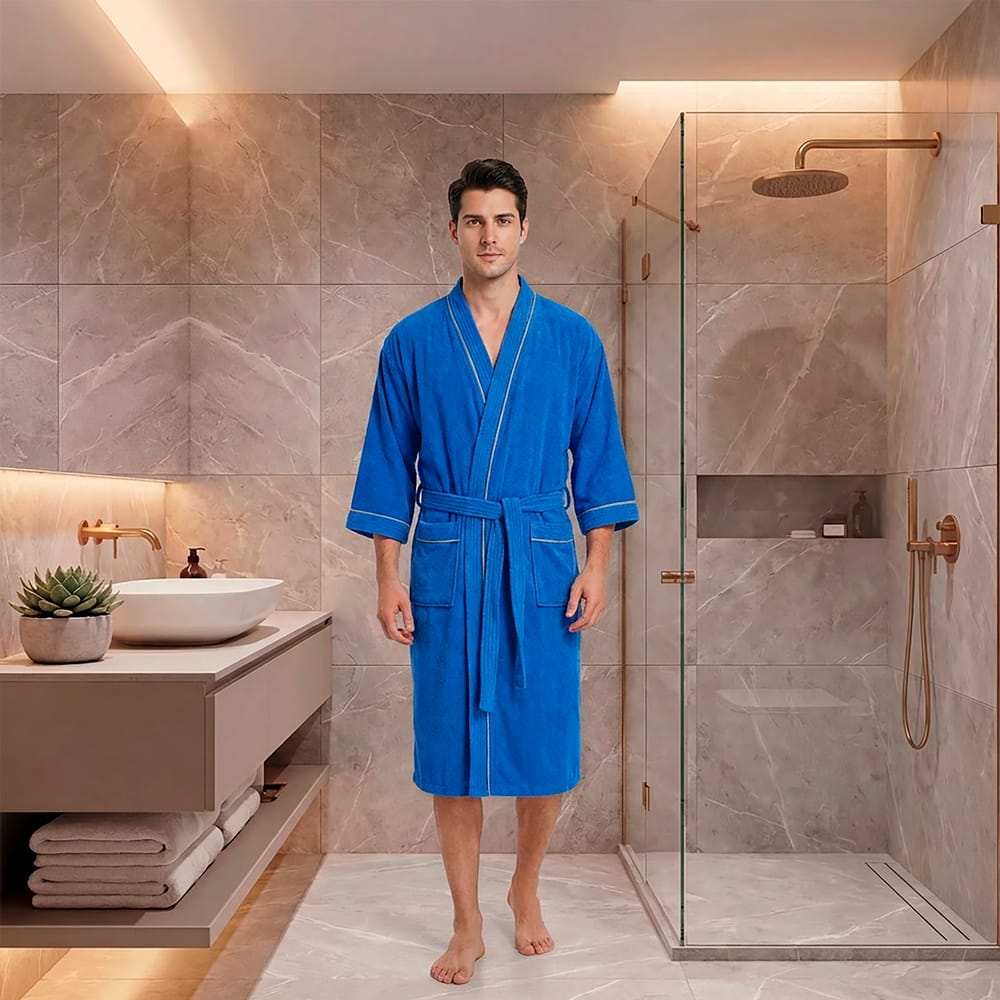 Bata De Baño Premium Azul Rey — imagen 5