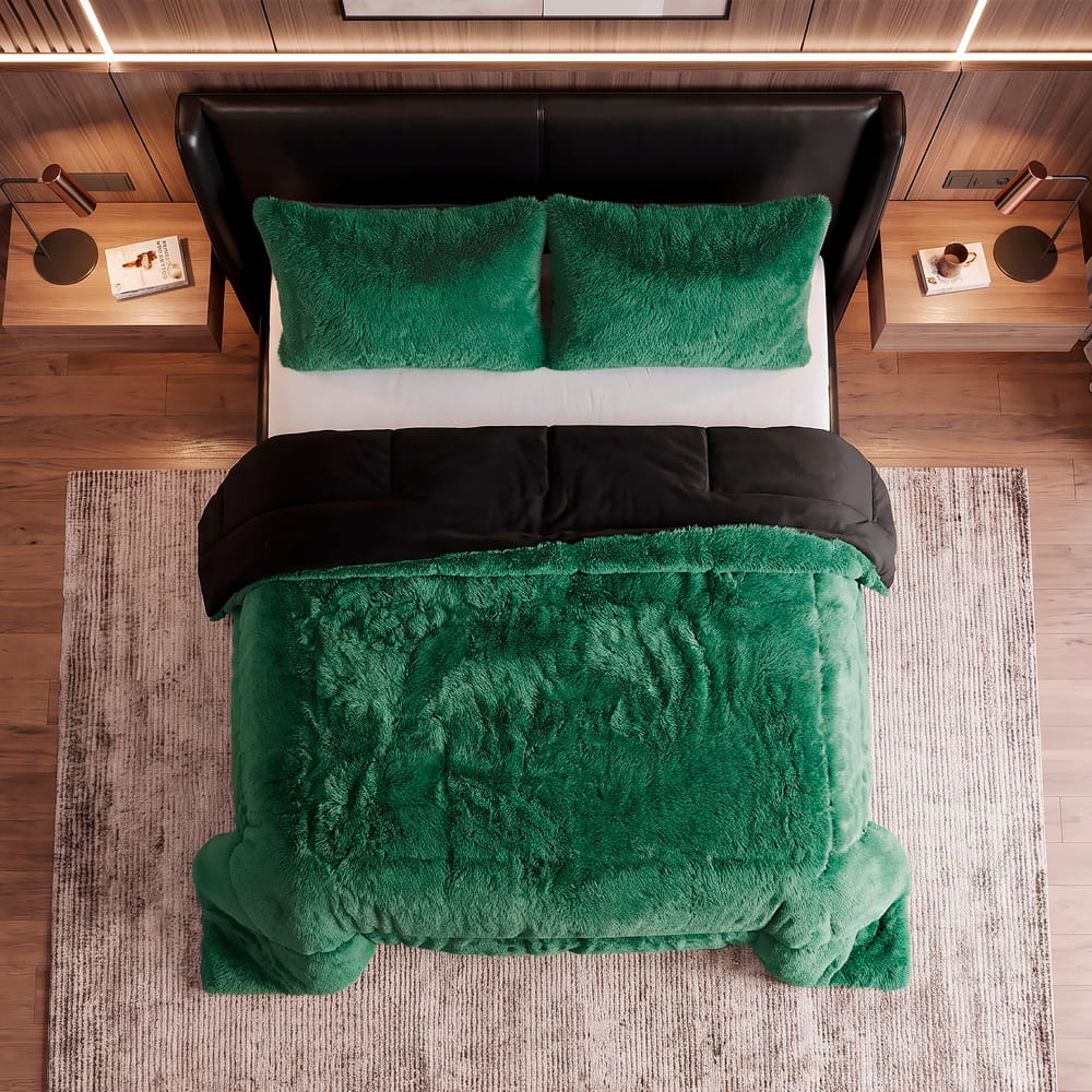 Edredon Mink Grizzly Verde
