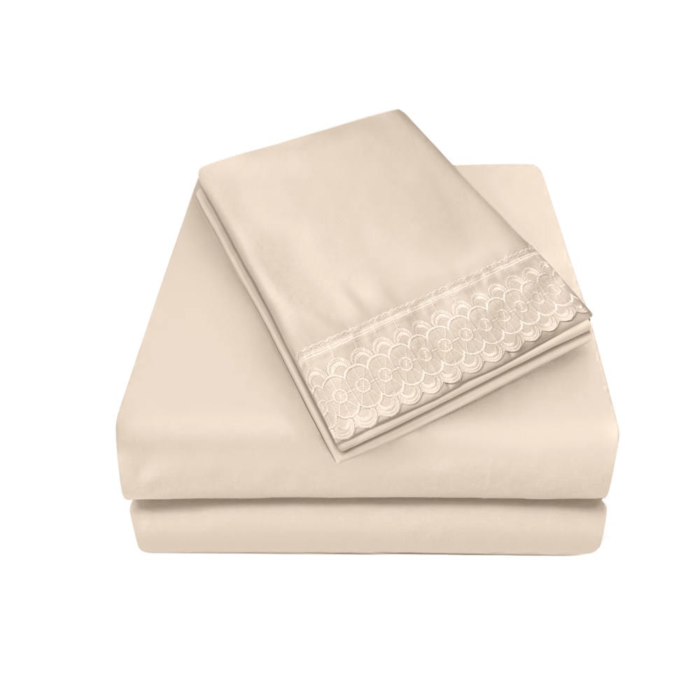 Sábana Bordada Beige