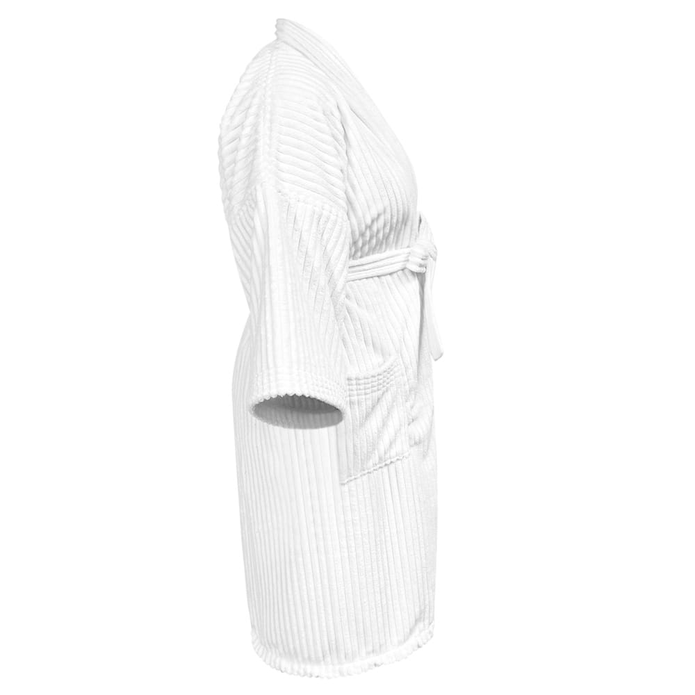 Bata Super Absorbente Rayas Blanca Unitalla