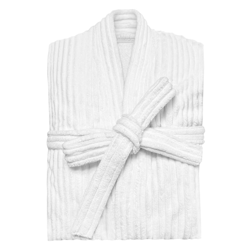 Bata Super Absorbente Rayas Blanca Unitalla