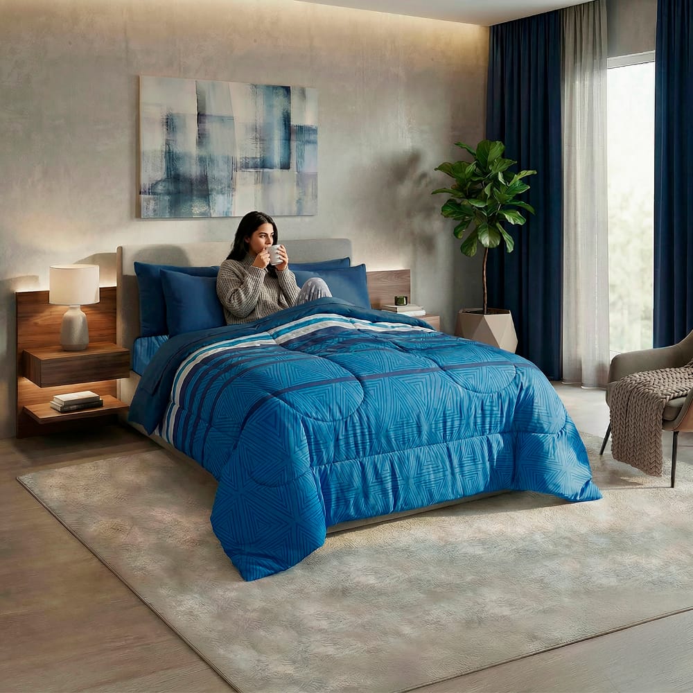 Edredon Ultrasoft Con Sabana Celestio