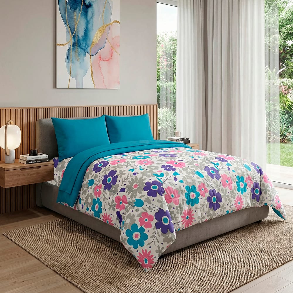 Edredon Ultrasoft Con Sabana Floretta