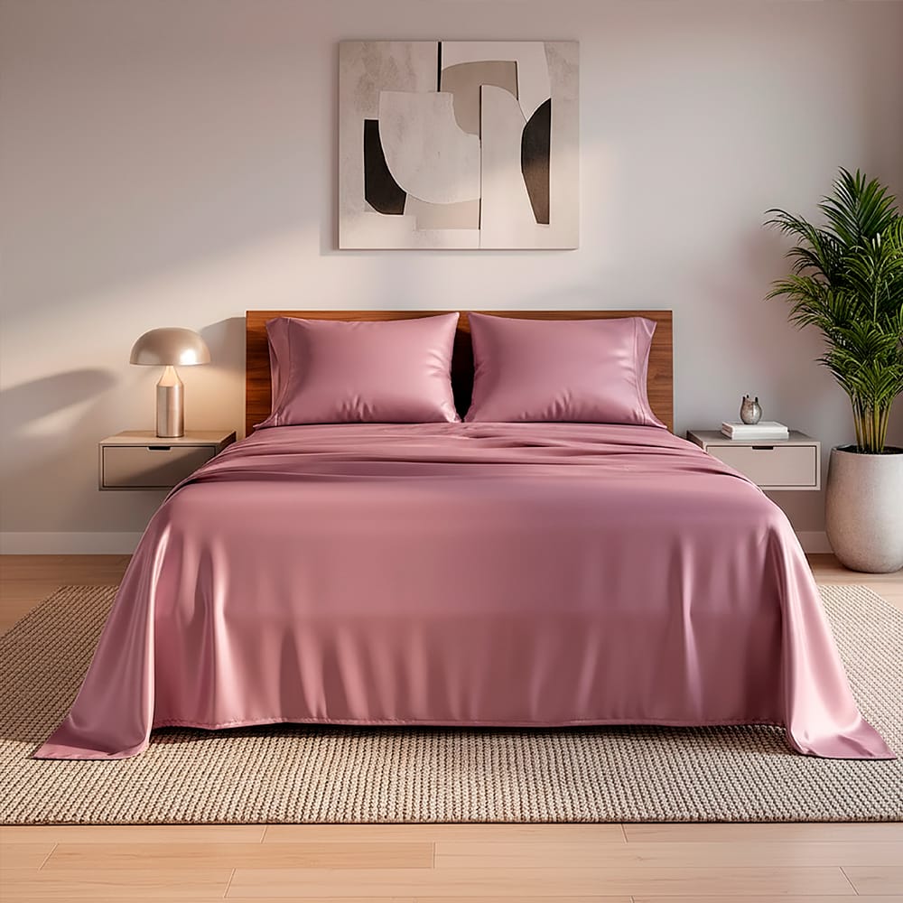 Juego De Sabanas Satin Morado — imagen 5