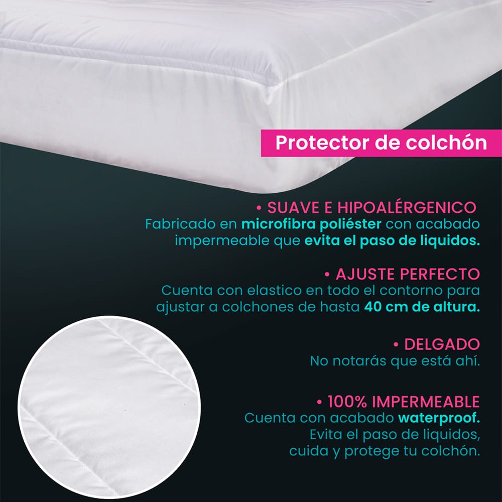 Protector Para Colchon Impermeable Omega