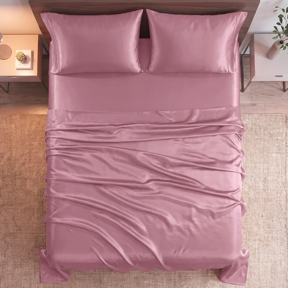 Juego De Sabanas Satin Morado