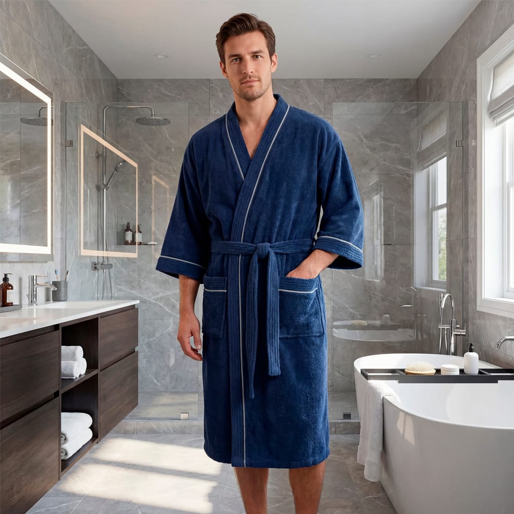 Bata De Baño Premium Marino