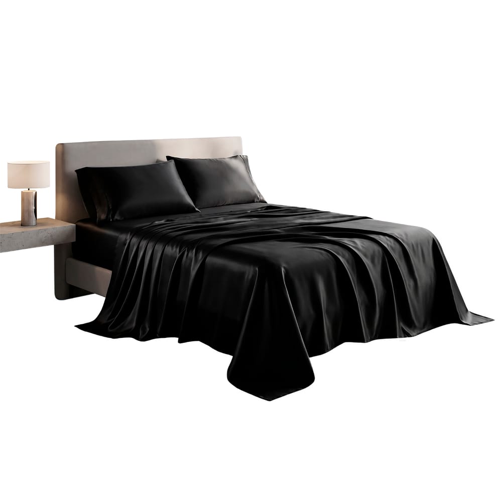 Juego De Sabanas Satin Negro — imagen 8