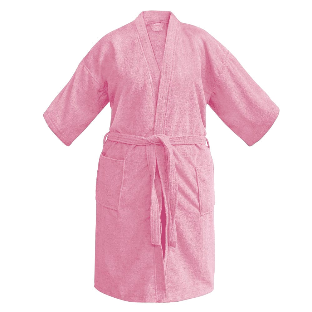 Bata Microfibra Lisa Rosa Pastel Unitalla