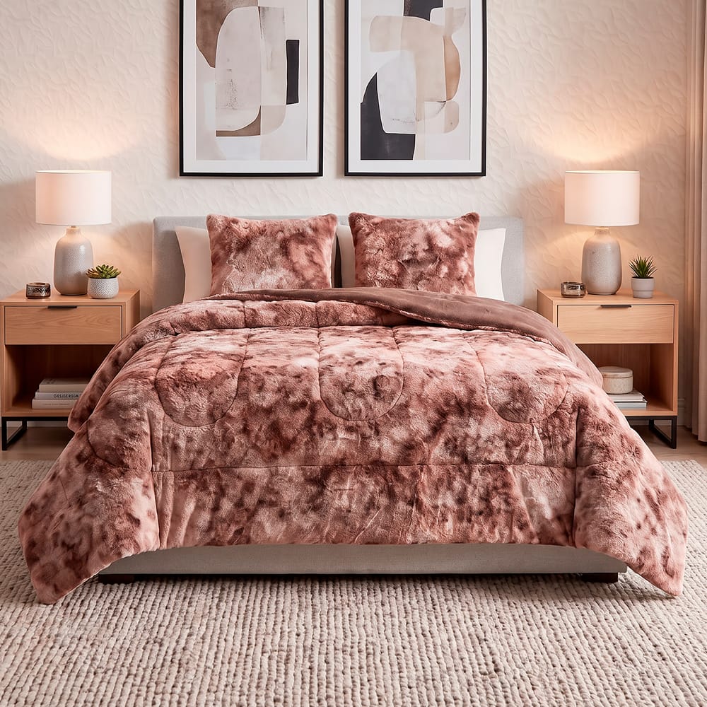 Edredón Mink Bison Marron