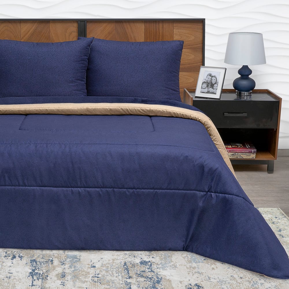 Edredon Ultrasoft Con Sabana Oviedo Azul