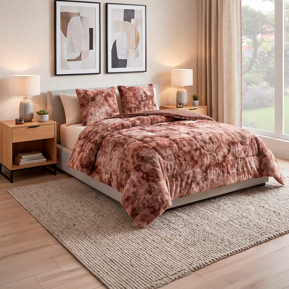 Edredón Mink Bison Marron