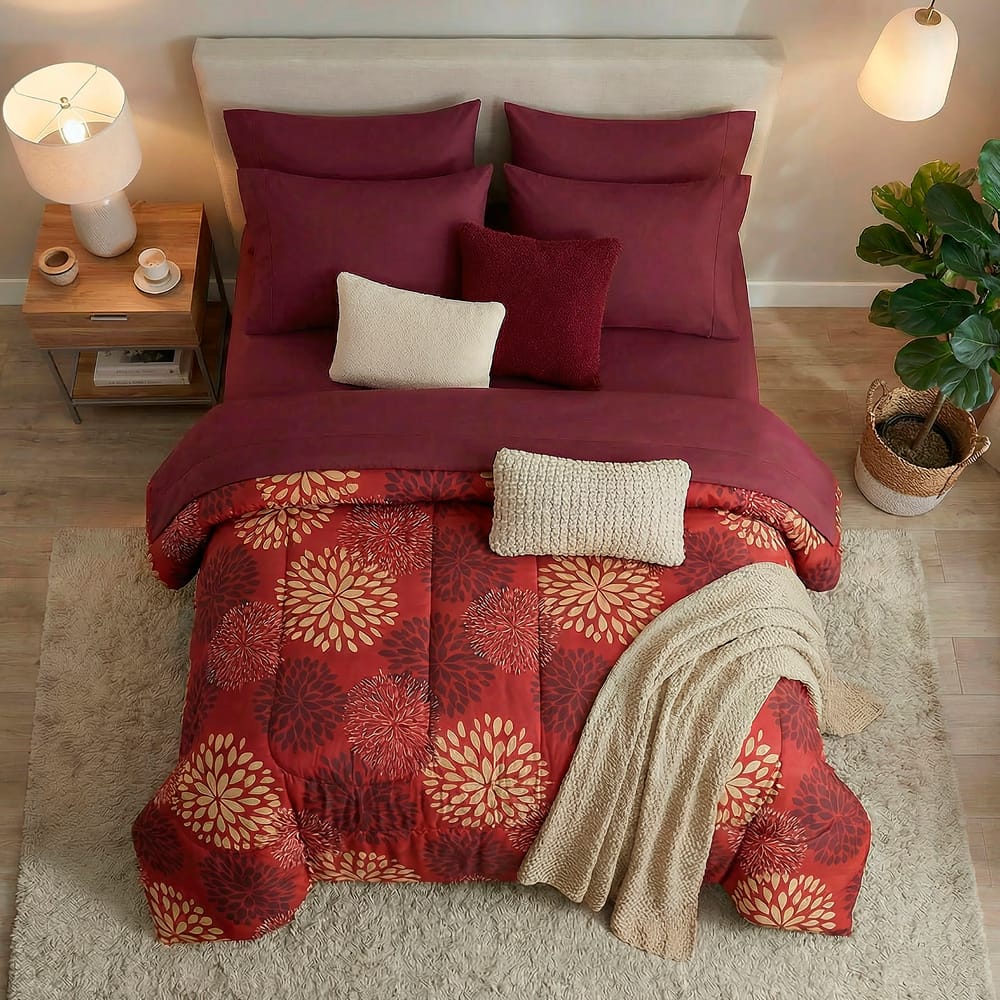 Edredon Ultrasoft Con Sabana Arezzo Rojo — imagen 3