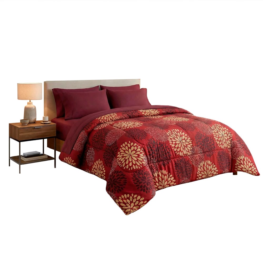 Edredon Ultrasoft Con Sabana Arezzo Rojo — imagen 4