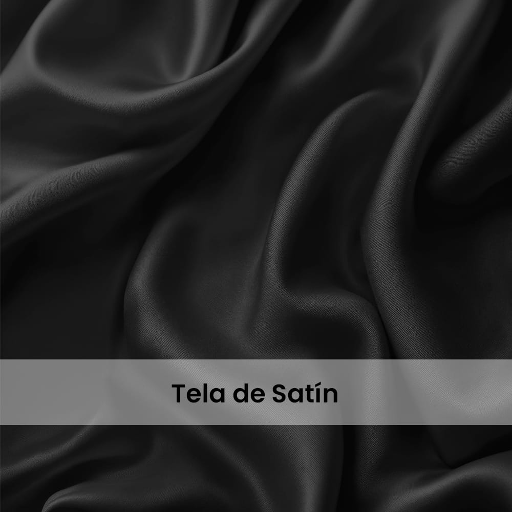Juego De Sabanas Satin Negro — imagen 7