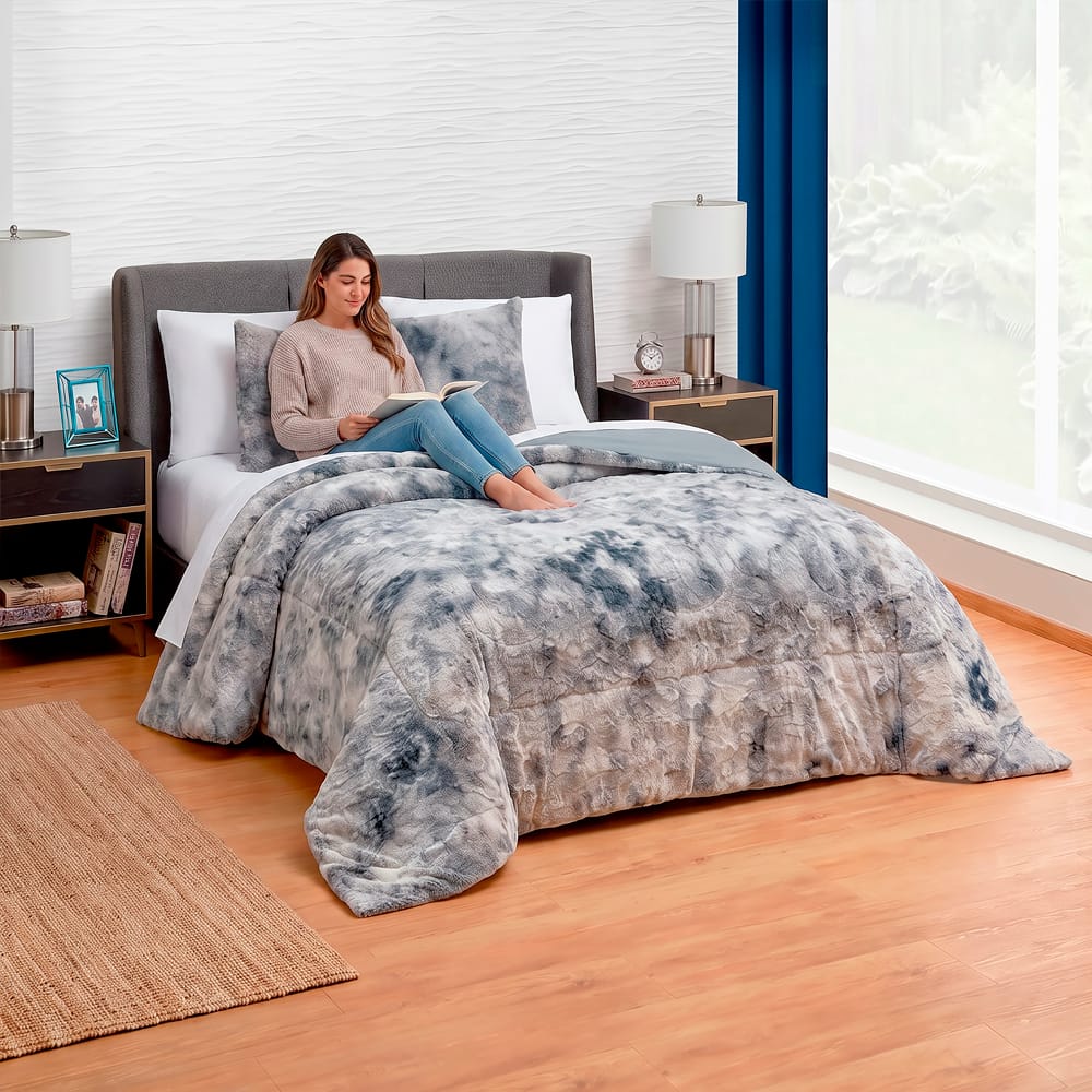 Edredón Mink Bison Gris