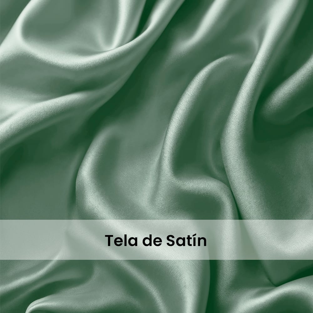 Juego De Sabanas Satin Verde Olivo — imagen 7