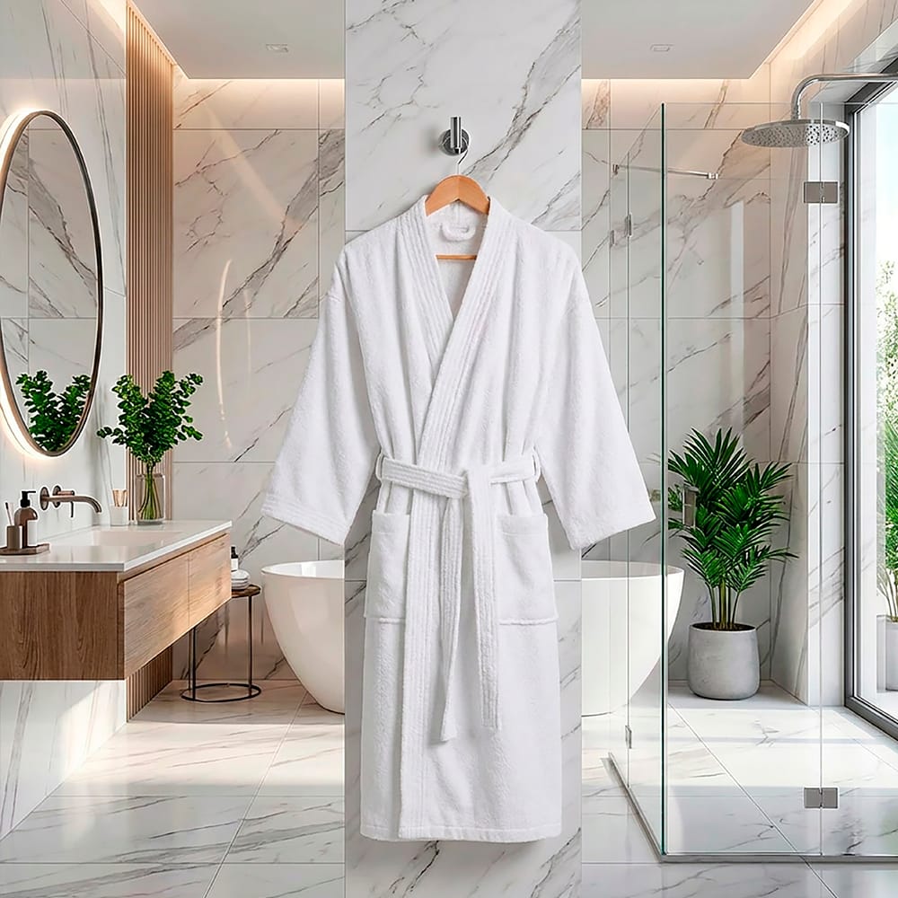 Bata De Baño Superior Rasurado Blanca Unitalla