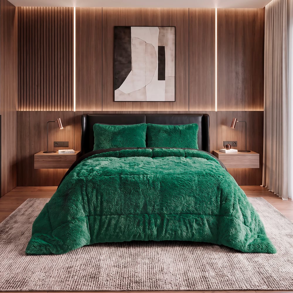 Edredon Mink Grizzly Verde
