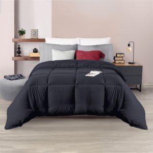 EDREDÓN DUVET CON RELLENO NEGRO ULTRA SUAVE