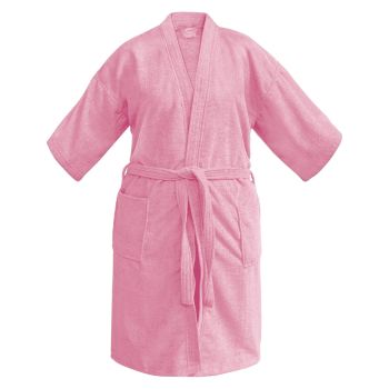 BATA DE BAÑO SUPER ABSORBENTE MICROFIBRA ROSA SECADO RÁPIDO