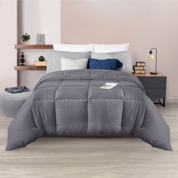 EDREDÓN DUVET CON RELLENO GRIS ULTRA SUAVE