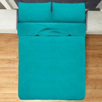 JUEGO DE SÁBANAS POLAR TURQUESA