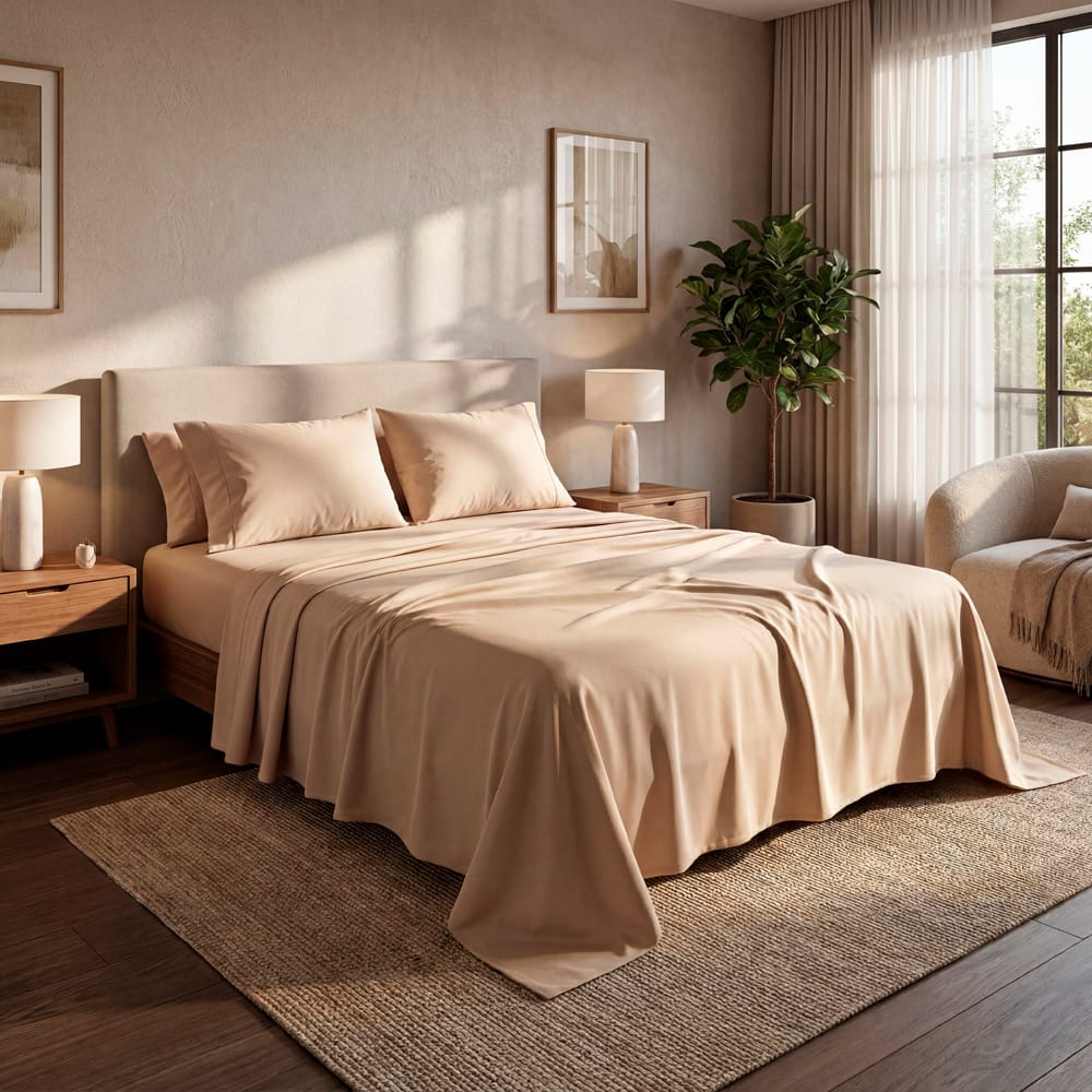 Sabana De Algodon Beige