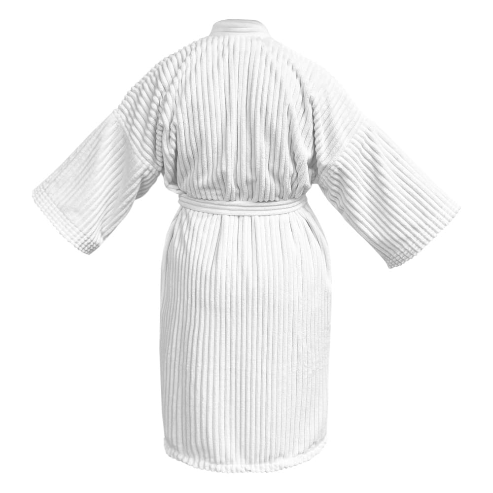 Bata Super Absorbente Rayas Blanca Unitalla