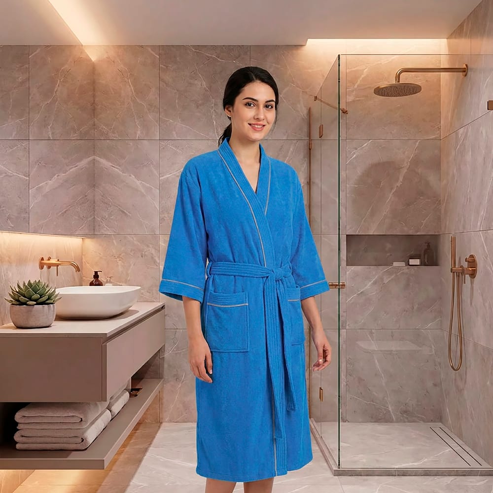 Bata De Baño Premium Azul Rey