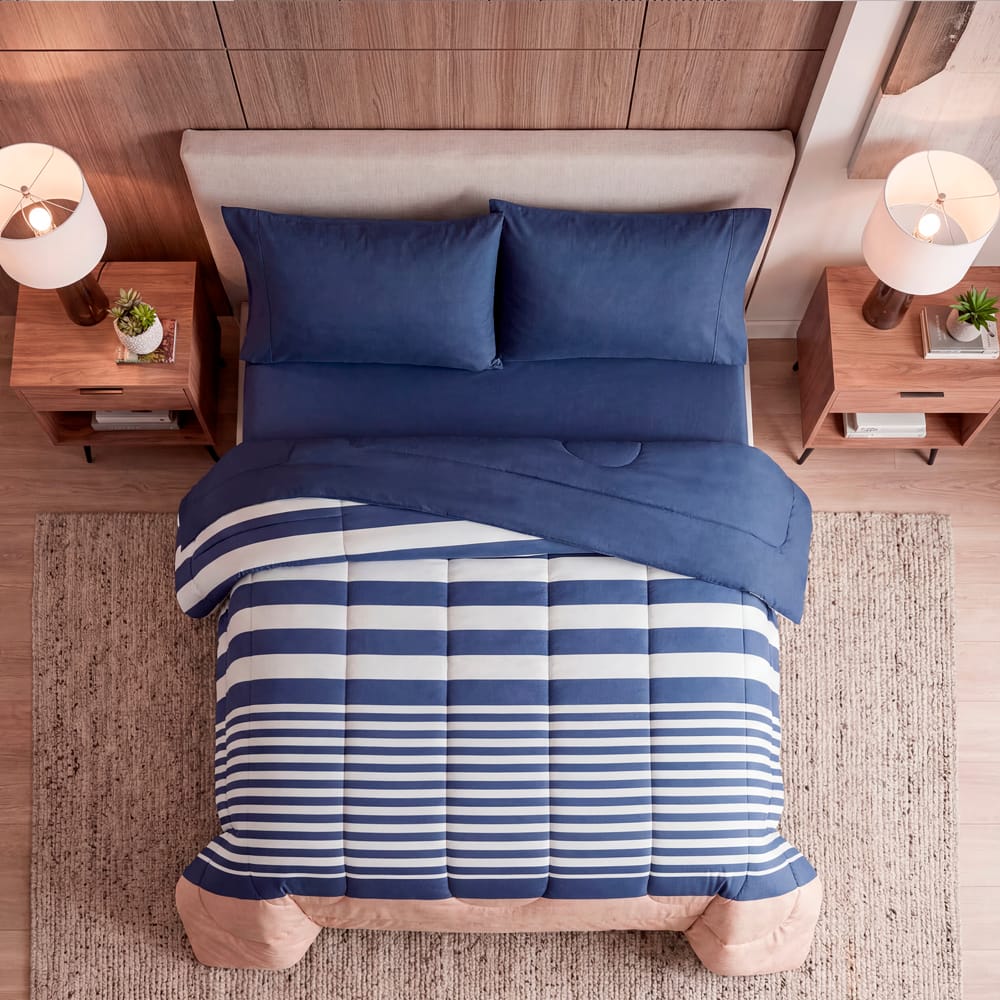 Edredon Ultrasoft Con Sabana Oviedo Azul