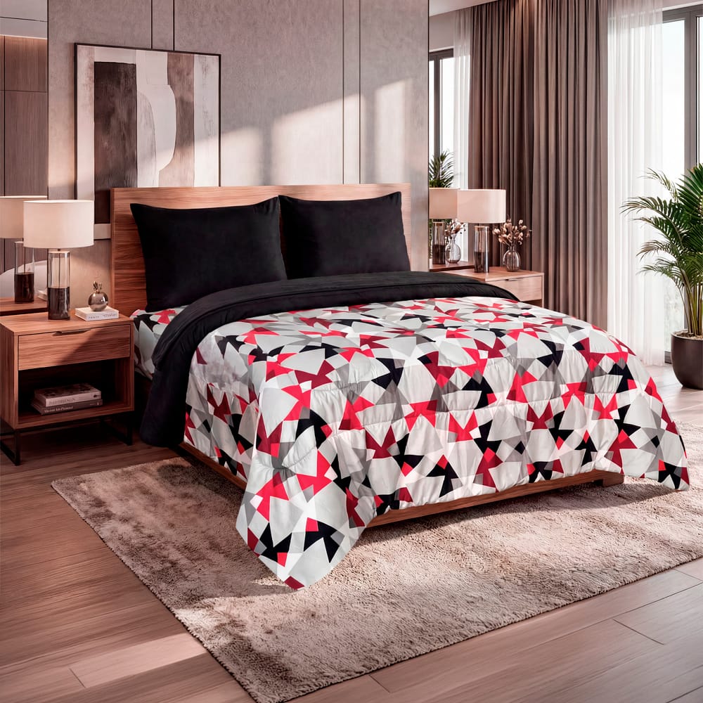 Edredon Ultrasoft Con Sabana Kiev Rojo