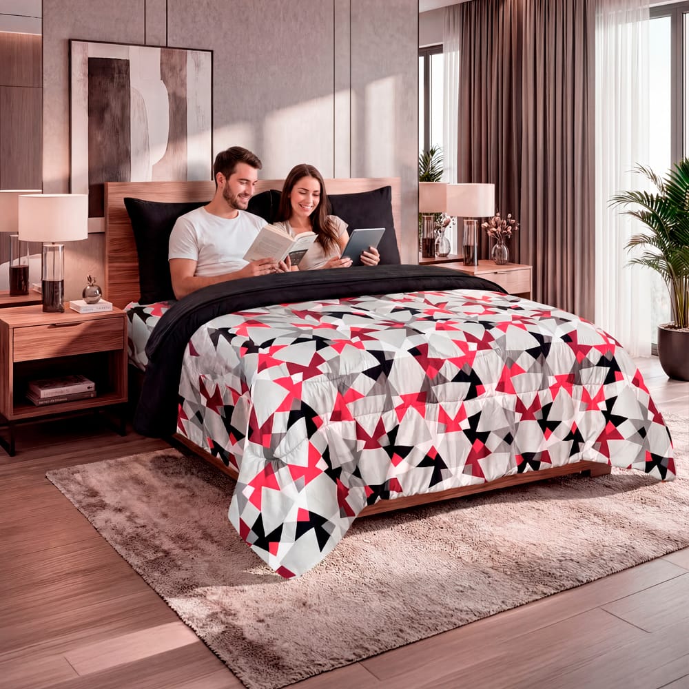 Edredon Ultrasoft Con Sabana Kiev Rojo