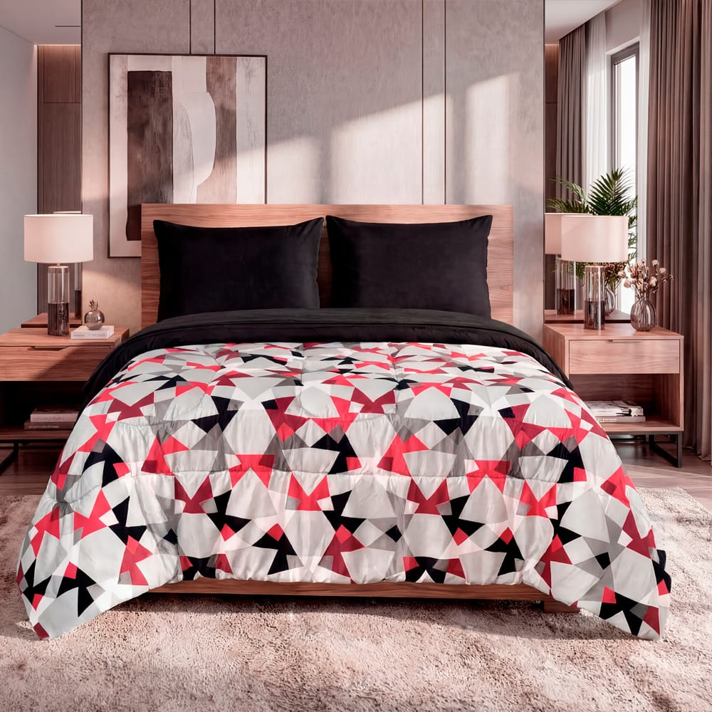 Edredon Ultrasoft Con Sabana Kiev Rojo