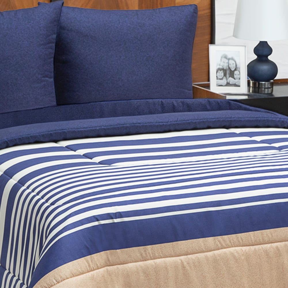 Edredon Ultrasoft Con Sabana Oviedo Azul