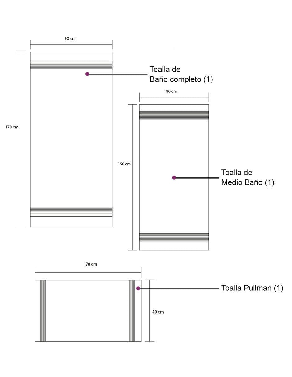 Juego De Toallas Lux (B/C M/B Pullman) Blanca Set