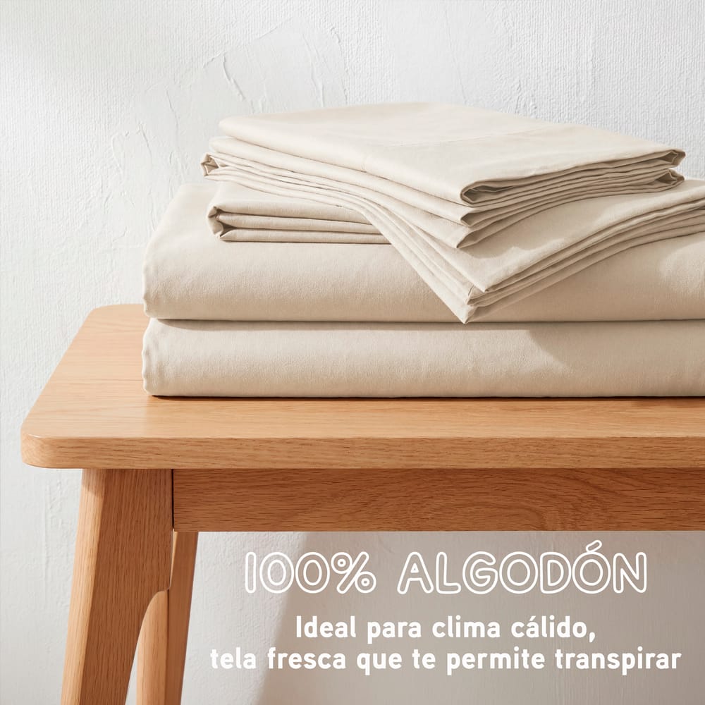 Sabana De Algodon Hueso